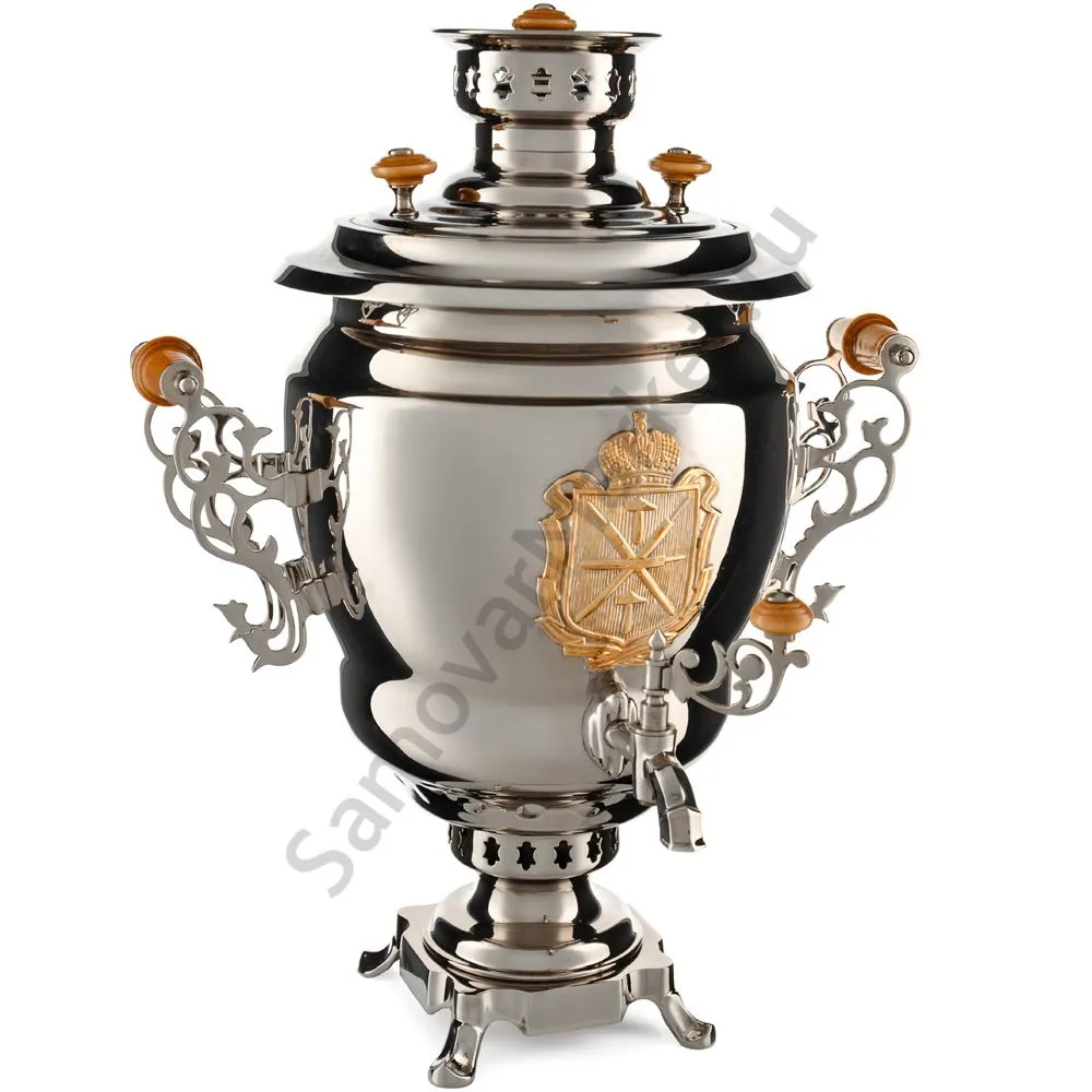 Самовар на дровах 7 литров формы «Высокая ваза» Штамп, серебристый, эксклюзив Самовар на дровах 7 литров формы «Высокая ваза» Штамп, серебристый, эксклюзив