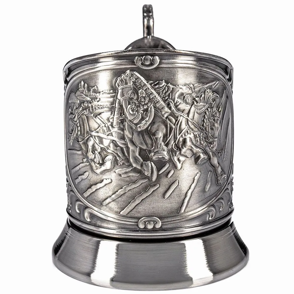 Подстаканник никелированный с чернью «Тройка» Подстаканник никелированный с чернью «Тройка»