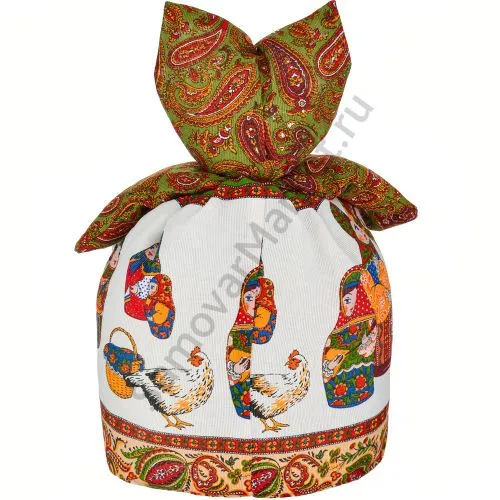 Грелка на заварочный чайник «Барыня средняя в белом сарафане»