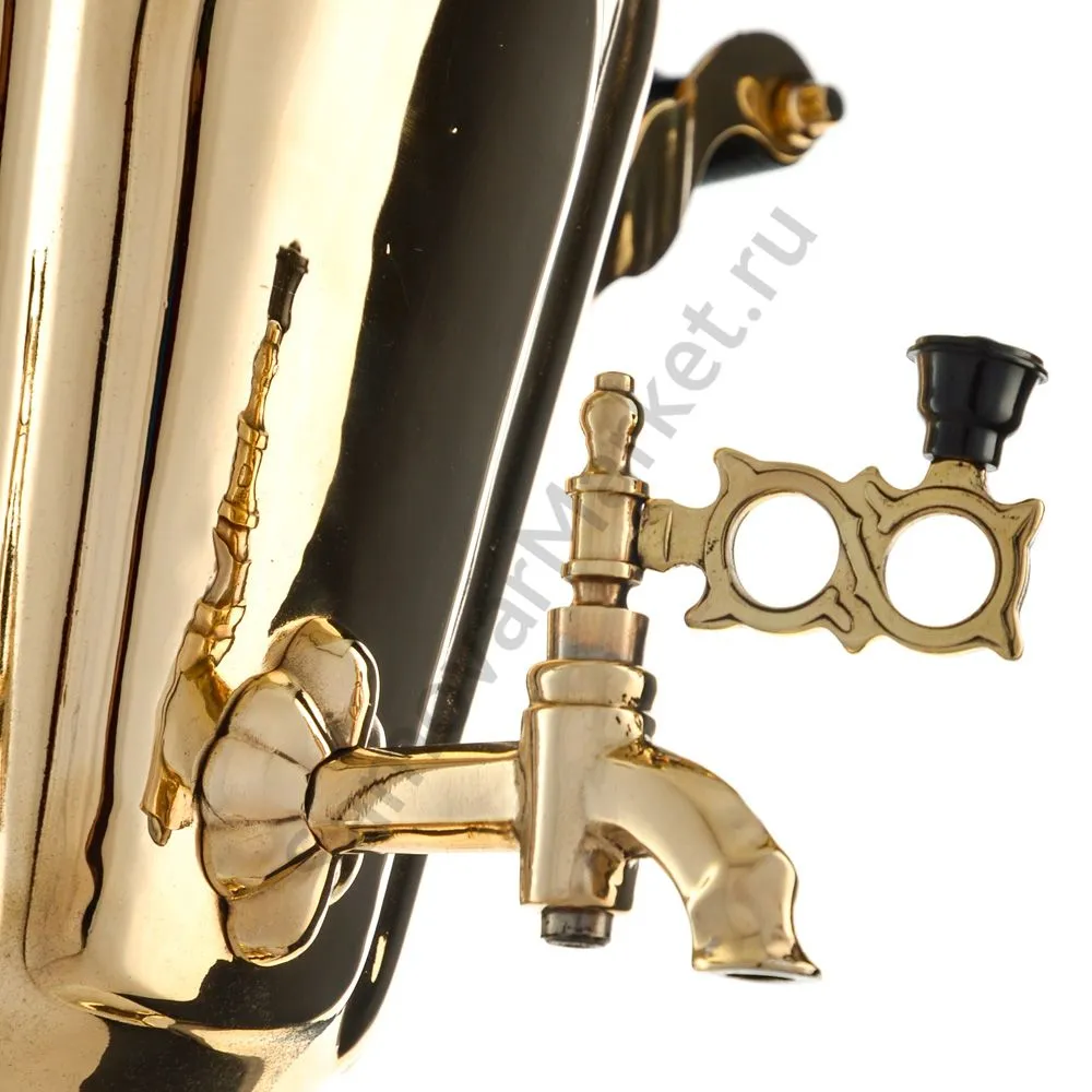 Самовар на дровах 5 литров формы «Рюмка гранная», золотой, категория «Дачный» Самовар на дровах 5 литров формы «Рюмка гранная», золотой, категория «Дачный»