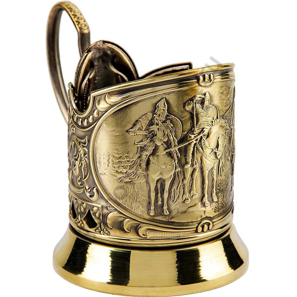 Подстаканник латунный «Три богатыря» Подстаканник латунный «Три богатыря»