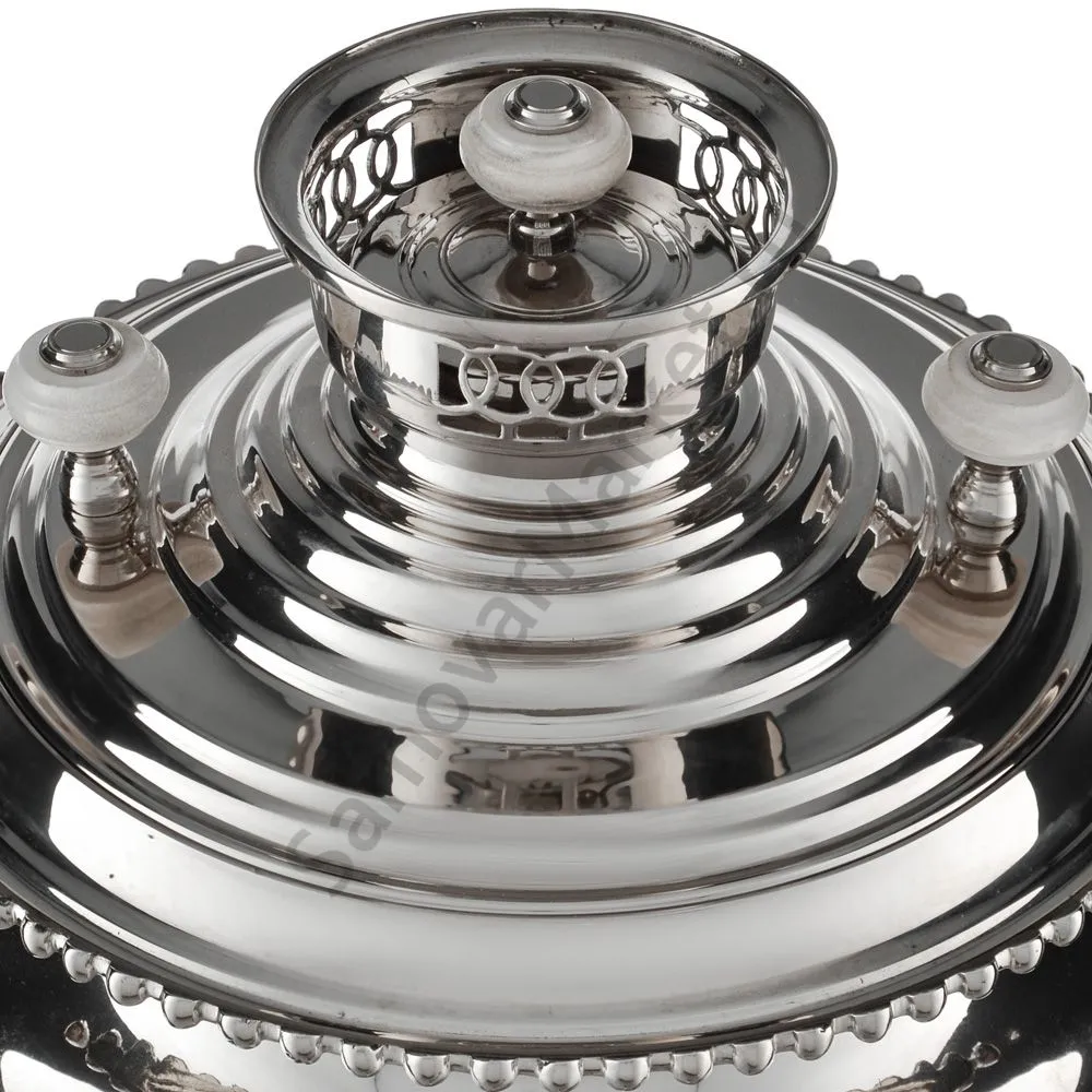 Самовар антикварный на дровах 6,5 л. формы «Ваза дольная», фурнитура кость, в наборе из 17 предметов Самовар антикварный на дровах 6,5 л. формы «Ваза дольная», фурнитура кость, в наборе из 17 предметов