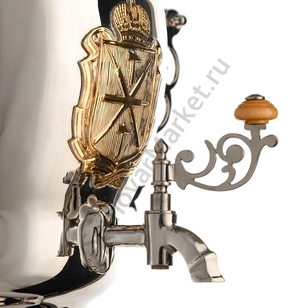 Самовар на дровах 7 литров формы «Высокая ваза» Штамп, серебристый, эксклюзив Самовар на дровах 7 литров формы «Высокая ваза» Штамп, серебристый, эксклюзив