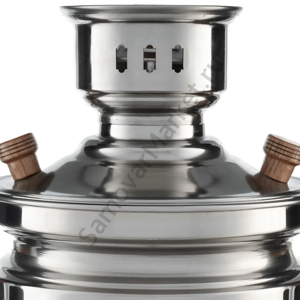 Самовар на дровах 5 литров формы «Банка» нержавеющая сталь, серебристый Самовар на дровах 5 литров формы «Банка» нержавеющая сталь, серебристый