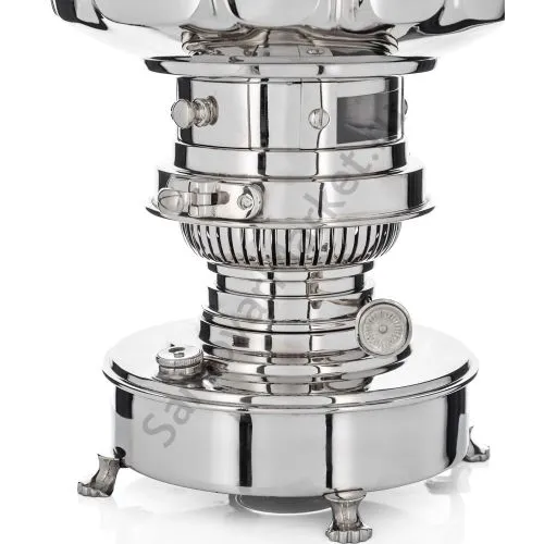 Самовар антикварный жаровой на спирте 7 литра формы «Фонарь» Б.Г. Тейле, серебристый 