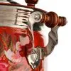 Самовар электрический 7 л с автоотключением, худ.росписью «Пионы на красном в серебре» формы «Банка»
