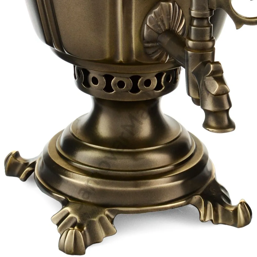 Самовар антикварный на дровах 3,5 литра формы «Рюмка» ТулМетПром, с трубой, травление по латуни Самовар антикварный на дровах 3,5 литра формы «Рюмка» ТулМетПром, с трубой, травление по латуни