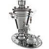 Самовар на дровах из нержавейки 5 литров формы «Конус» в наборе из 4 предметов (труба в подарок)