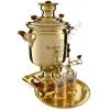 Самовар антикварный на дровах 8,5 литра формы «Банка» Баташева с медалями, в наборе из 7 предметов Самовар антикварный на дровах 8,5 литра формы «Банка» Баташева с медалями, в наборе из 7 предметов