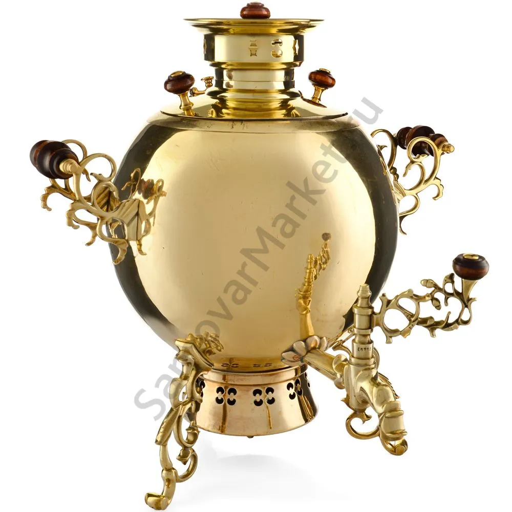 Самовар на дровах 8 литров формы «Шар Паук», золотой, категория «Эксклюзив» Самовар на дровах 8 литров формы «Шар Паук», золотой, категория «Эксклюзив»