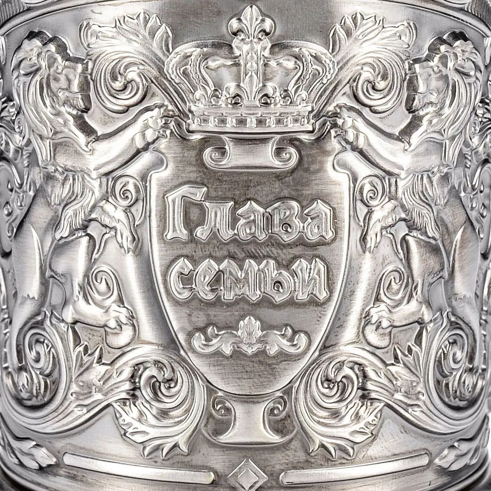 Подстаканник никелированный с чернью «Глава семьи» Подстаканник никелированный с чернью «Глава семьи»