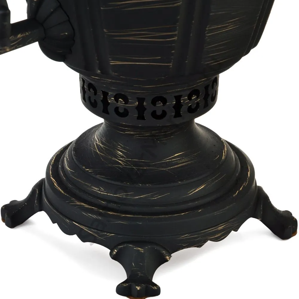 Самовар антикварный на дровах 5,5 литра формы «Рюмка гранная», золотые нити в патине Самовар антикварный на дровах 5,5 литра формы «Рюмка гранная», золотые нити в патине