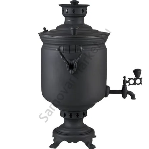 Самовар на дровах 7 литров формы «Банка», категория «Эксклюзив», «Графит»