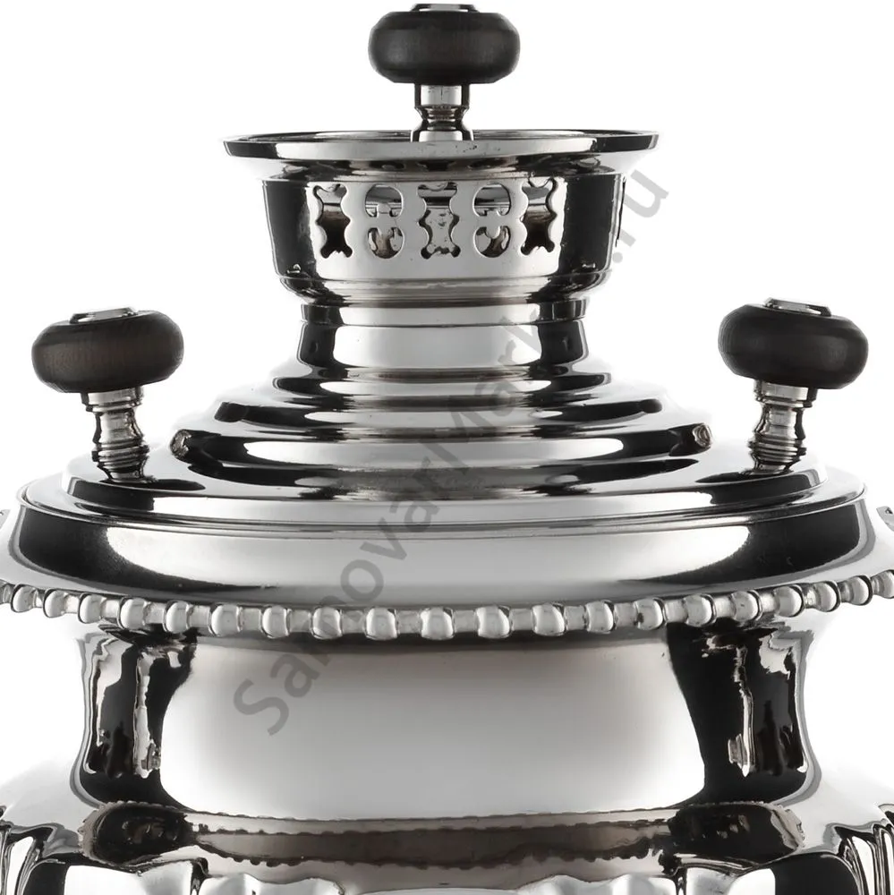 Самовар антикварный комбинированный 5,5 литров формы «Фонарь» Бр. Шемариных, с трубой, серебристый Самовар антикварный комбинированный 5,5 литров формы «Фонарь» Бр. Шемариных, с трубой, серебристый