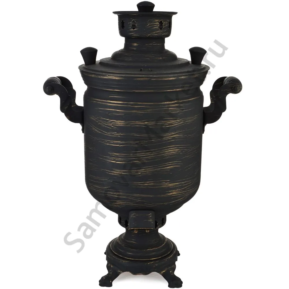 Самовар комбинированный 5 литров формы «Банка с гербом СССР» золотые нити в патине Самовар комбинированный 5 литров формы «Банка с гербом СССР» золотые нити в патине