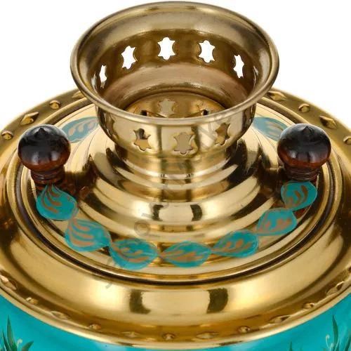 Самовар электрический 3 литра с художественной росписью «Весенние цветы в золоте» формы «Рюмка» 