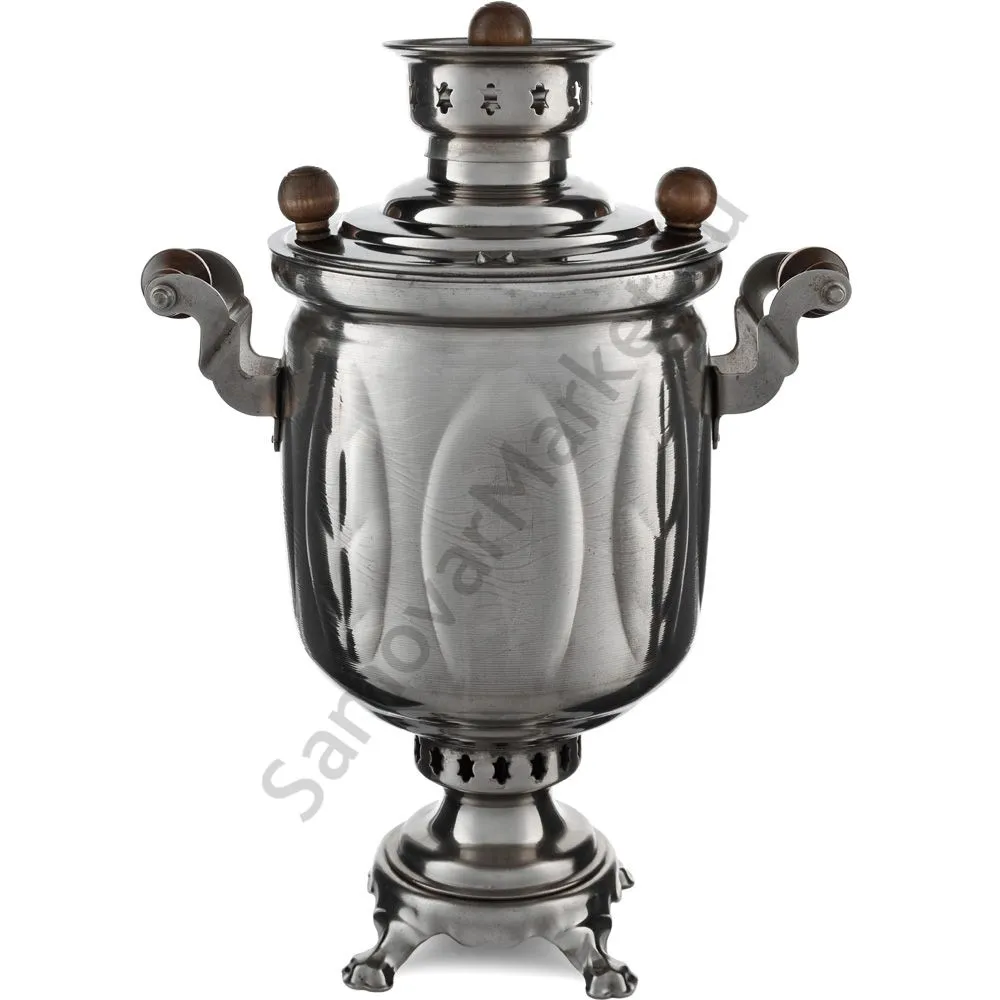 Самовар на дровах 5 литров формы «Банка с листьями», категория «Дачный» Самовар на дровах 5 литров формы «Банка с листьями», категория «Дачный»