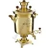 Самовар антикварный на дровах 10 литров формы «Банка» Н.И. Баташева с медалями, золотой