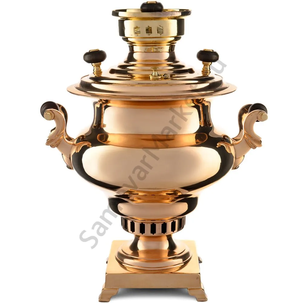 Самовар антикварный на дровах 4 литра формы «Репка», братьев Воронцовых, с трубой, томпаковый Самовар антикварный на дровах 4 литра формы «Репка», братьев Воронцовых, с трубой, томпаковый