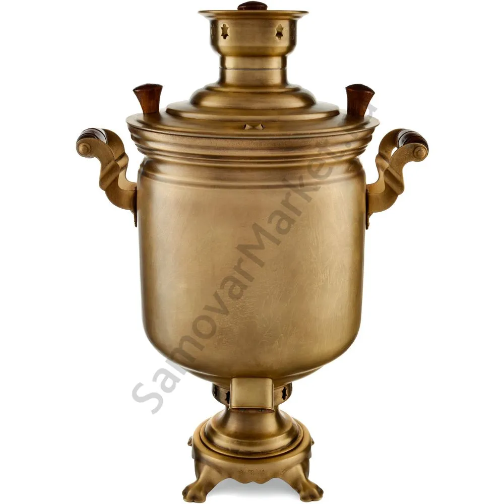 Самовар комбинированный на 7 литров формы «Банка», травление по латуни, категория «Эксклюзив» Самовар комбинированный на 7 литров формы «Банка», травление по латуни, категория «Эксклюзив»