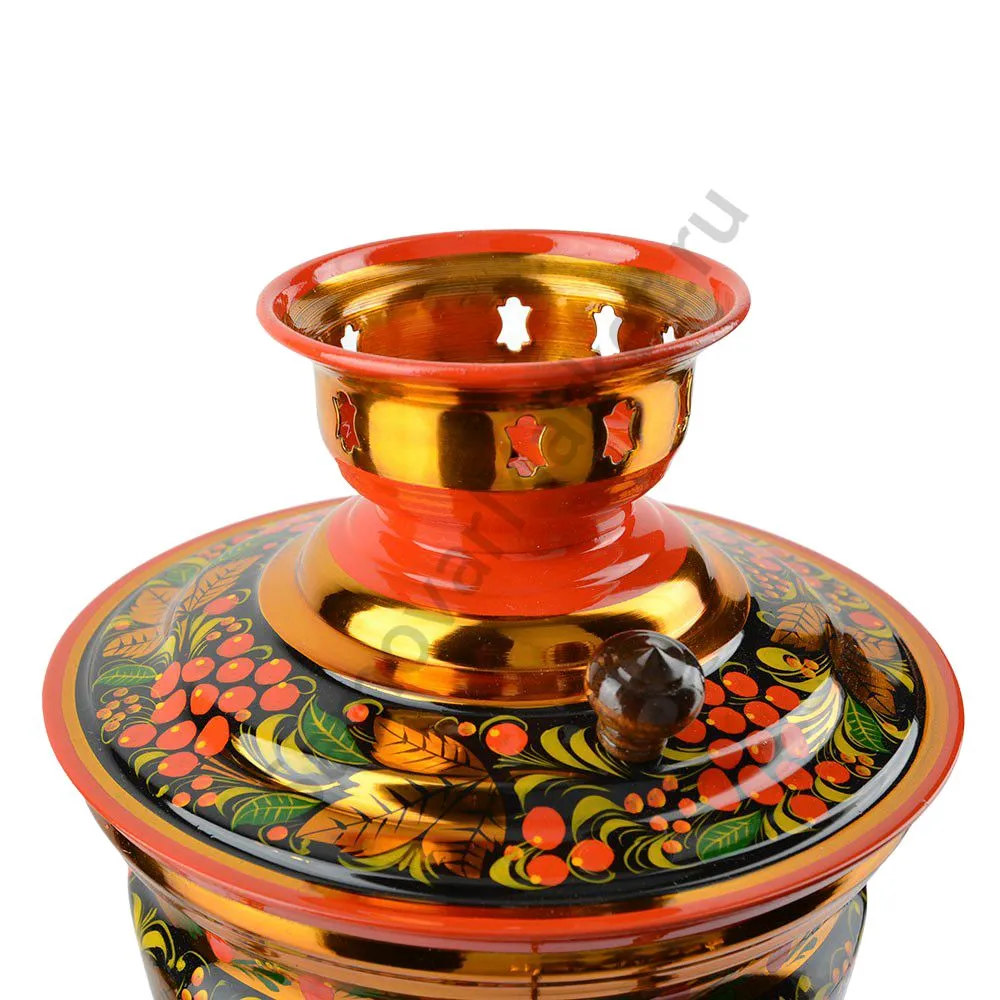 Самовар электрический 4 литра с художественной росписью «Рябина в зелени» формы «Рюмка» Самовар электрический 4 литра с художественной росписью «Рябина в зелени» формы «Рюмка»