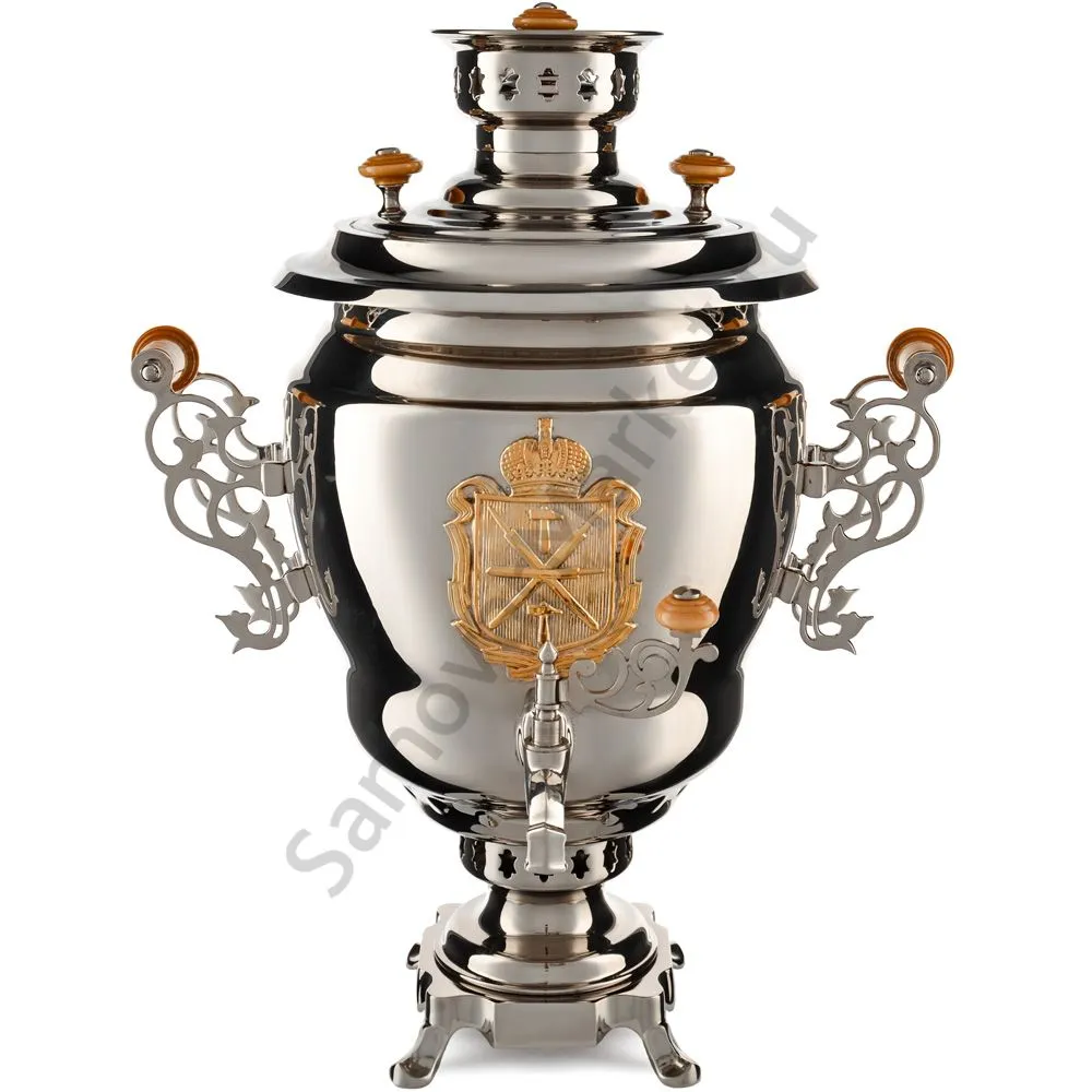 Самовар на дровах 7 литров формы «Высокая ваза» Штамп, серебристый, эксклюзив Самовар на дровах 7 литров формы «Высокая ваза» Штамп, серебристый, эксклюзив