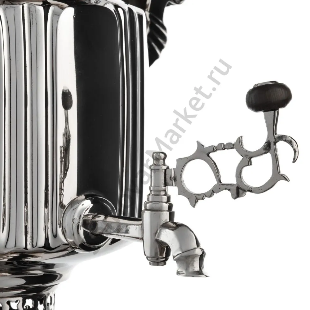 Самовар антикварный комбинированный 5,5 литров формы «Фонарь» Бр. Шемариных, с трубой, серебристый Самовар антикварный комбинированный 5,5 литров формы «Фонарь» Бр. Шемариных, с трубой, серебристый