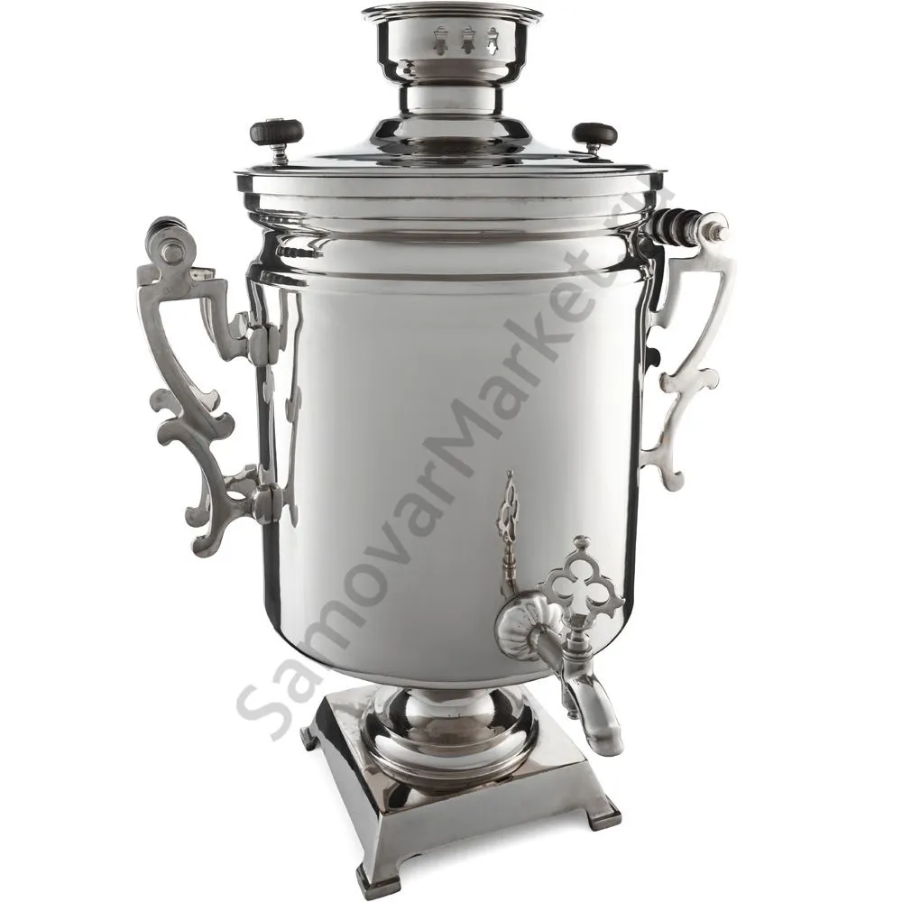 Самовар буфетный электрический 45 литров, фигурные ручки, кран «Ветка», серебристый Самовар буфетный электрический 45 литров, фигурные ручки, кран «Ветка», серебристый