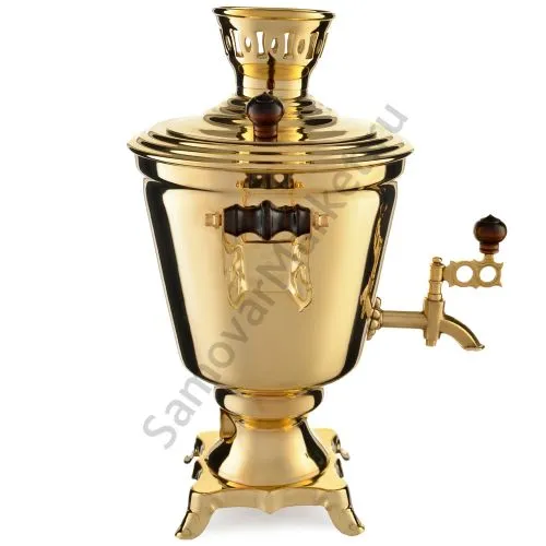 Самовар электрический 3 литра формы «Рюмка гладкая», золотой, категория «Стандарт»