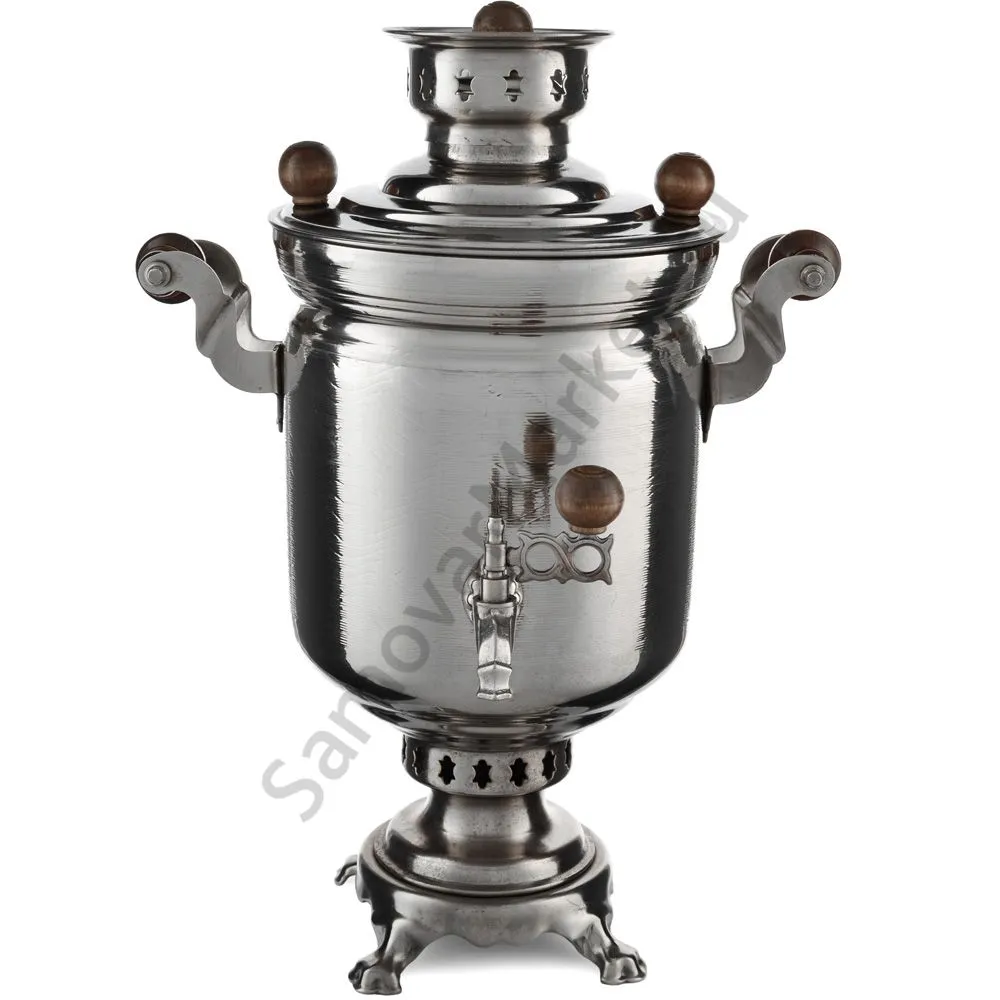 Самовар на дровах 5 литров формы «Банка с вибронакаткой», серебристый, категория «Дачный» Самовар на дровах 5 литров формы «Банка с вибронакаткой», серебристый, категория «Дачный»