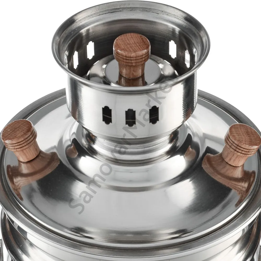 Самовар на дровах 5 литров формы «Банка» нержавеющая сталь, серебристый Самовар на дровах 5 литров формы «Банка» нержавеющая сталь, серебристый