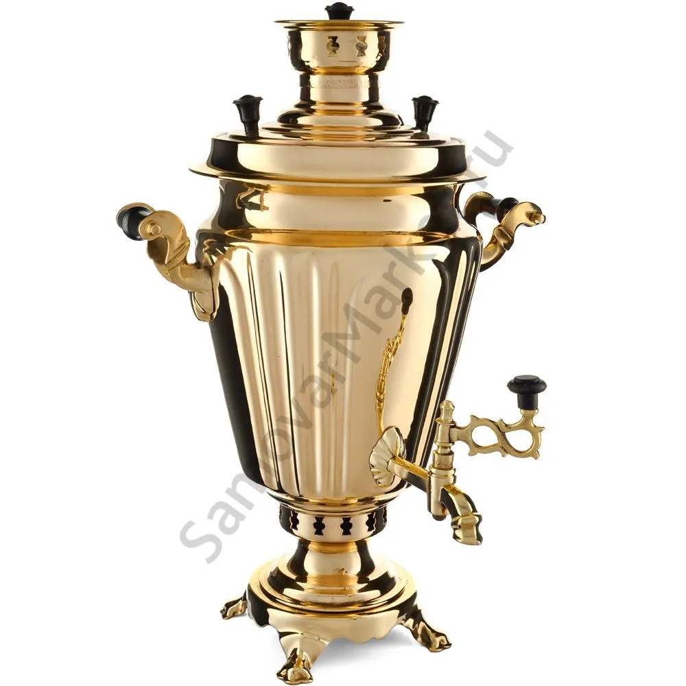 Самовар на дровах 7 литров формы «Рюмка гранная», золотой, категория «Дачный» Самовар на дровах 7 литров формы «Рюмка гранная», золотой, категория «Дачный»