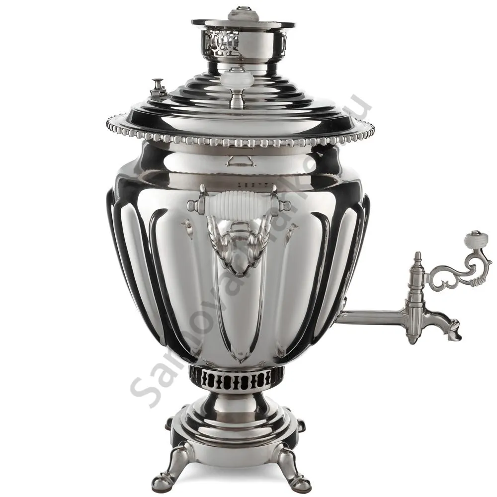 Самовар антикварный на дровах 6,5 л. формы «Ваза дольная», фурнитура кость, в наборе из 17 предметов Самовар антикварный на дровах 6,5 л. формы «Ваза дольная», фурнитура кость, в наборе из 17 предметов