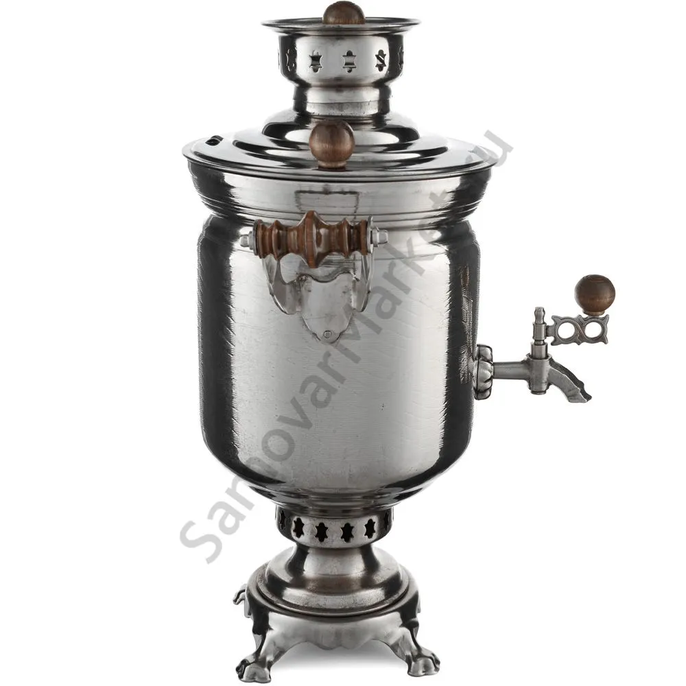 Самовар на дровах 5 литров формы «Банка с вибронакаткой», серебристый, категория «Дачный» Самовар на дровах 5 литров формы «Банка с вибронакаткой», серебристый, категория «Дачный»