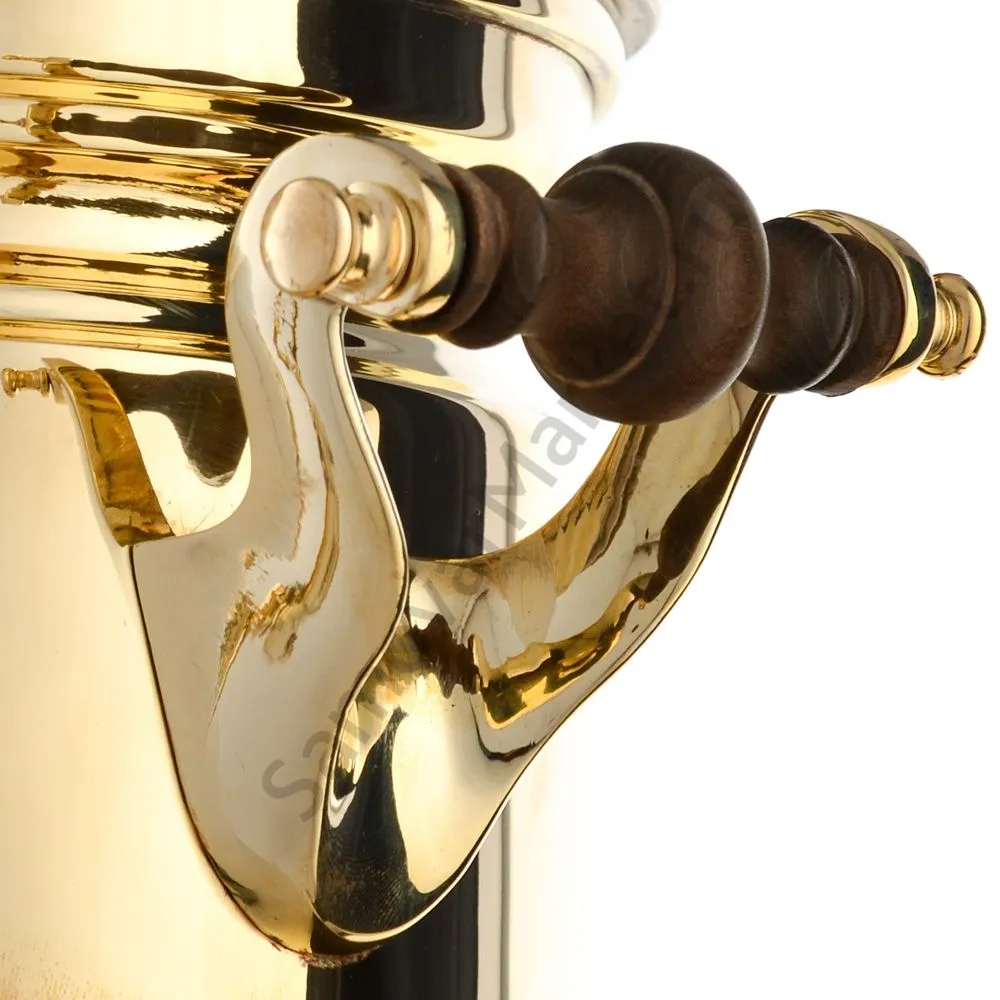 Самовар антикварный на дровах 3 литра формы «Банка» В.С. Баташева с медалями, золотой Самовар антикварный на дровах 3 литра формы «Банка» В.С. Баташева с медалями, золотой