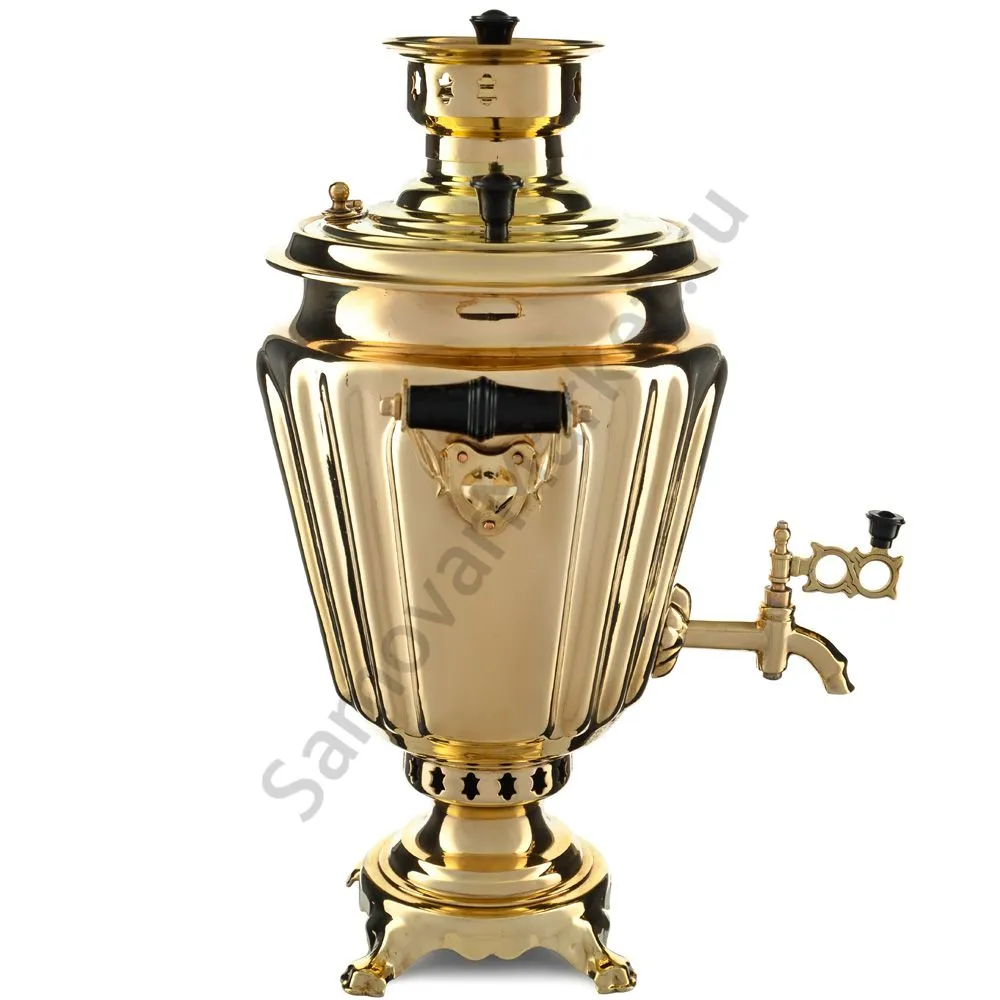 Самовар на дровах 5 литров формы «Рюмка гранная», золотой, категория «Дачный» Самовар на дровах 5 литров формы «Рюмка гранная», золотой, категория «Дачный»