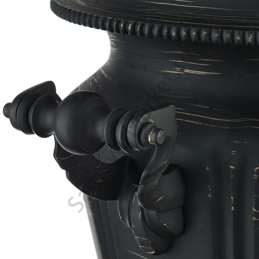 Самовар антикварный на дровах 5,5 литра формы «Рюмка гранная», золотые нити в патине Самовар антикварный на дровах 5,5 литра формы «Рюмка гранная», золотые нити в патине