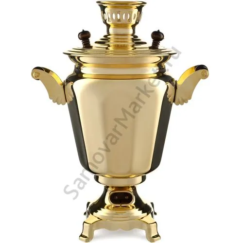 Самовар электрический 4 литра формы «Рюмка гранная», золотой, категория «Стандарт»