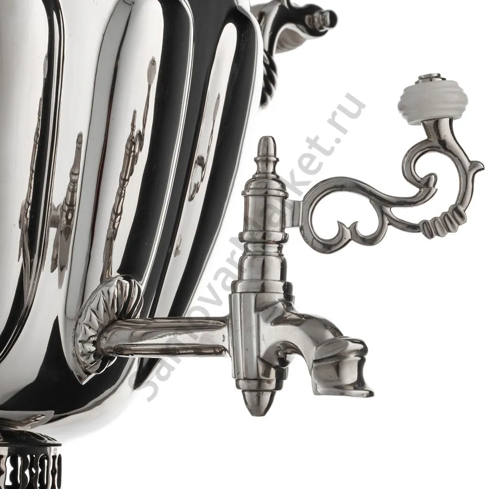 Самовар антикварный на дровах 6,5 л. формы «Ваза дольная», фурнитура кость, в наборе из 17 предметов Самовар антикварный на дровах 6,5 л. формы «Ваза дольная», фурнитура кость, в наборе из 17 предметов