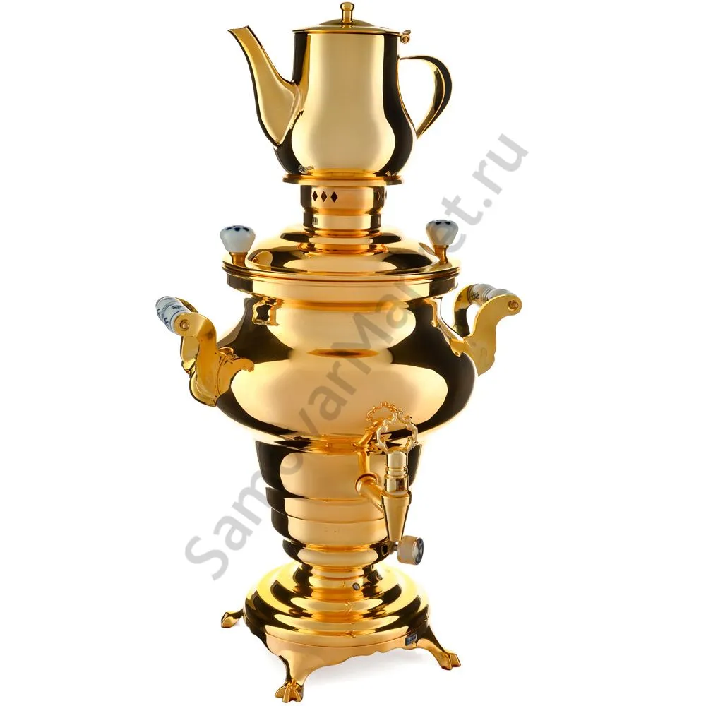 Самовар элекрический 5 литров формы «Дуля» с чайником, BEEM, позолоченный, категория «Эксклюзив» Самовар элекрический 5 литров формы «Дуля» с чайником, BEEM, позолоченный, категория «Эксклюзив»