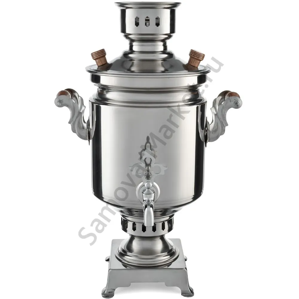 Самовар на дровах 5 литров формы «Банка» нержавеющая сталь, серебристый Самовар на дровах 5 литров формы «Банка» нержавеющая сталь, серебристый