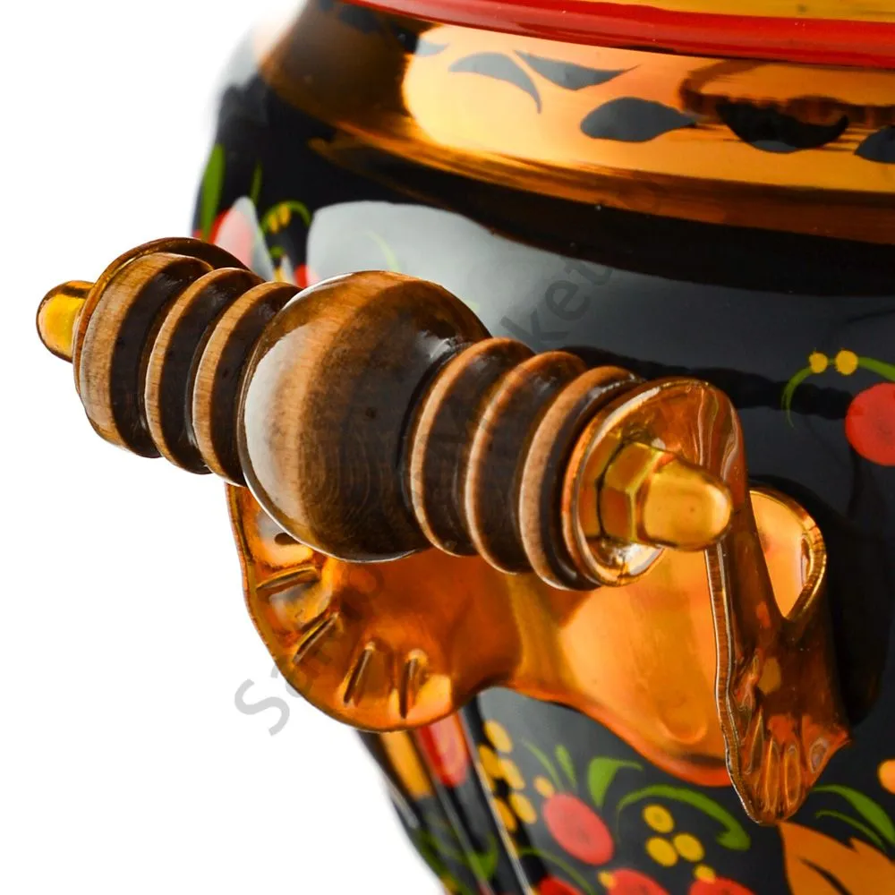 Самовар электрический 2 литра с художественной росписью «Хохлома с ягодами в зелени» формы «Чаша» Самовар электрический 2 литра с художественной росписью «Хохлома с ягодами в зелени» формы «Чаша»