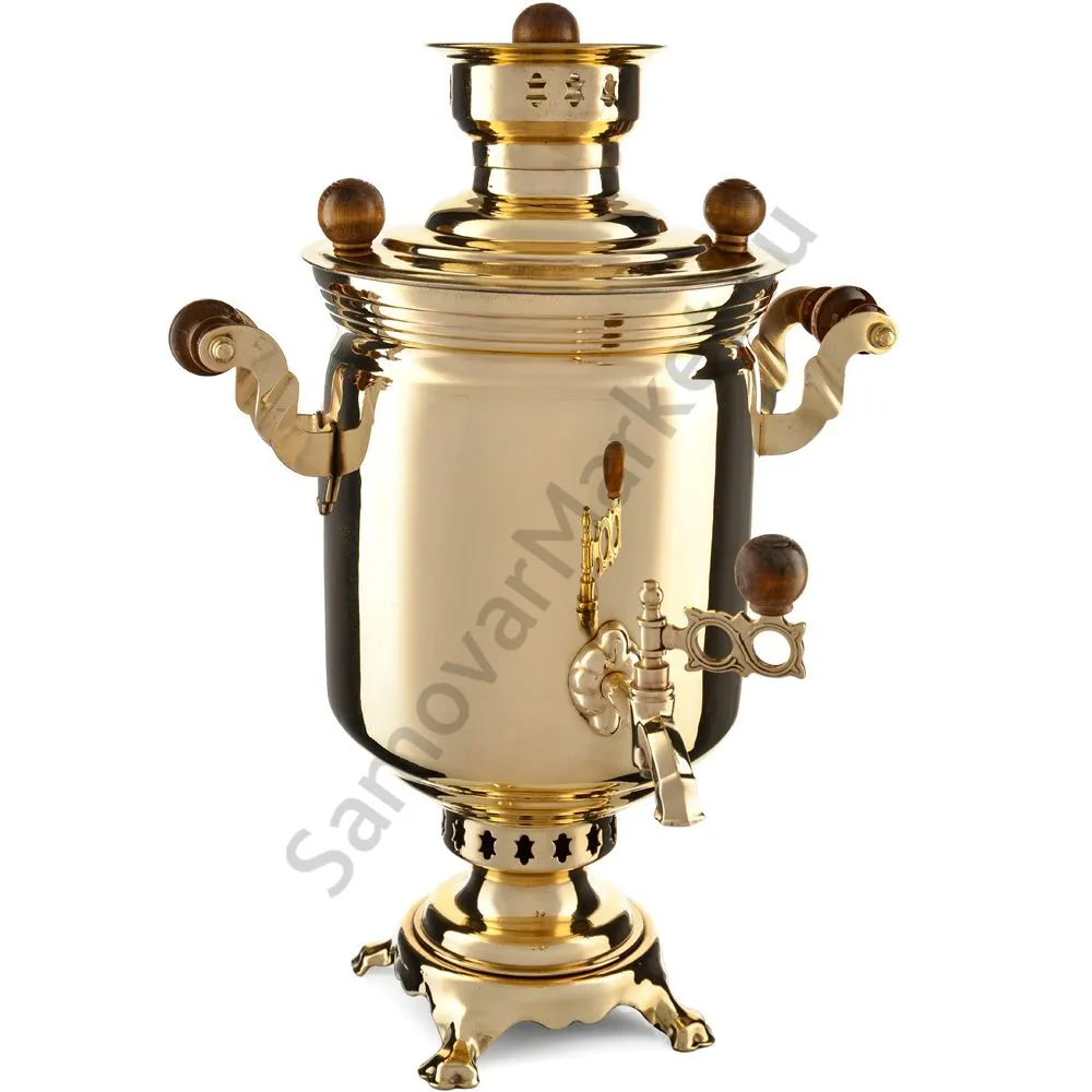Самовар на дровах 5 литров формы «Банка», золотой, категория «Дачный» Самовар на дровах 5 литров формы «Банка», золотой, категория «Дачный»