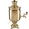 Самовар на дровах 5 литров формы «Банка», золотой, категория «Дачный»
