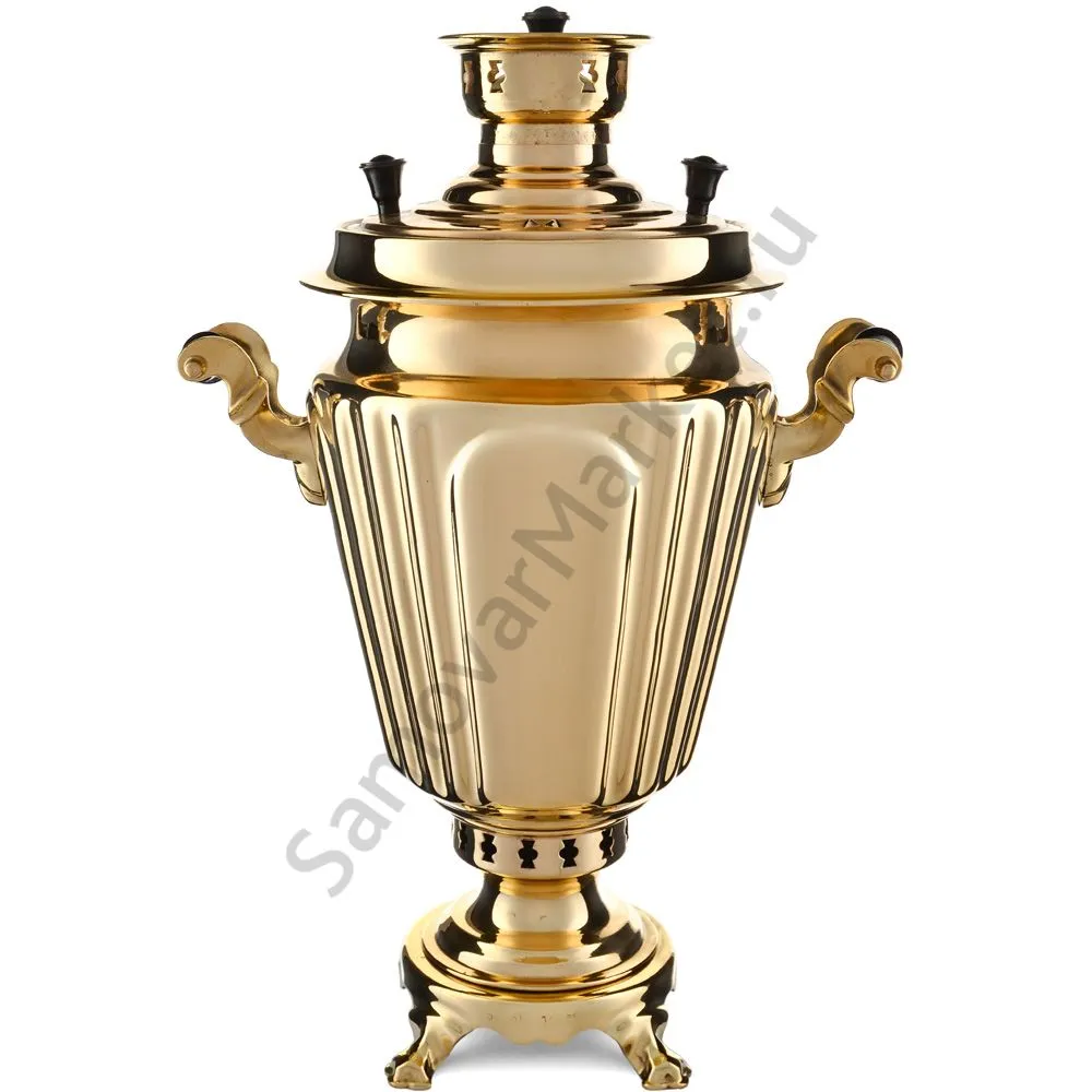 Самовар на дровах 7 литров формы «Рюмка гранная», золотой, категория «Дачный» Самовар на дровах 7 литров формы «Рюмка гранная», золотой, категория «Дачный»