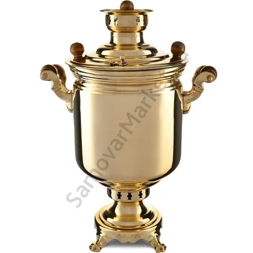 Самовар на дровах 7 литров формы «Банка», золотой, категория «Дачный»