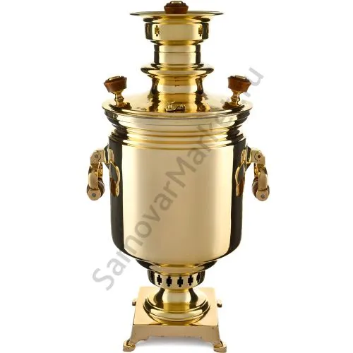Самовар антикварный на дровах 6,5 литров формы «Банка» Н.И. Баташева с медалями, золотой