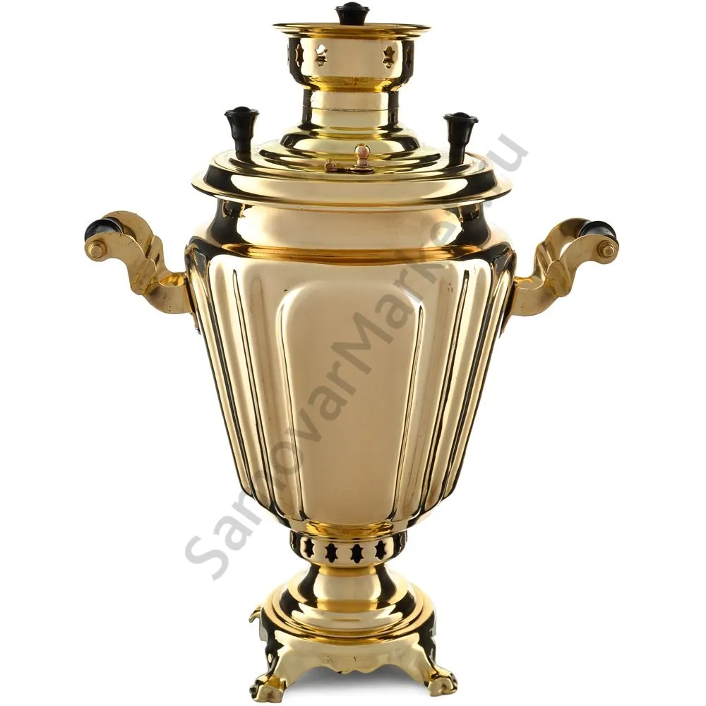 Самовар на дровах 5 литров формы «Рюмка гранная», золотой, категория «Дачный» Самовар на дровах 5 литров формы «Рюмка гранная», золотой, категория «Дачный»