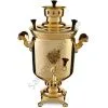 Самовар на дровах 5 литров формы «Банка с гербом РФ», золотой, категория «Люкс» Самовар на дровах 5 литров формы «Банка с гербом РФ», золотой, категория «Люкс»