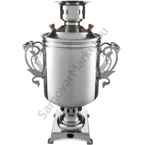 Буфетный самовар электрический с автоотключением 45 литров формы «Банка», нержавеющая сталь